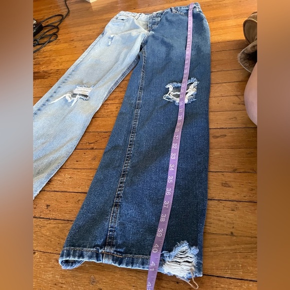 Revenge denim wide jeans color block size 5 grunge y2k 90s street wear - Picture 14 of 15